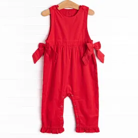 Eliza Corduroy Romper, Red