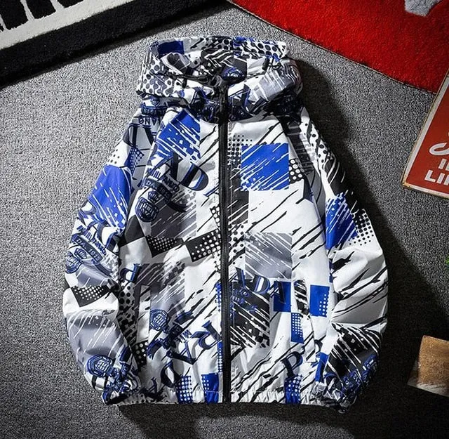 Fashion Brand Spring Autumn Men Casual Streetwear Floral Hoodie Jacket Man Waterproof Clothes Mens Windbreaker Coat Male Outwear