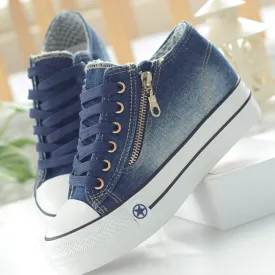 Fashion Sneakers Women Casual Canvas Shoes Comfy Ladies Vulcanize Shoes Lace Up Trainers for Ladies
