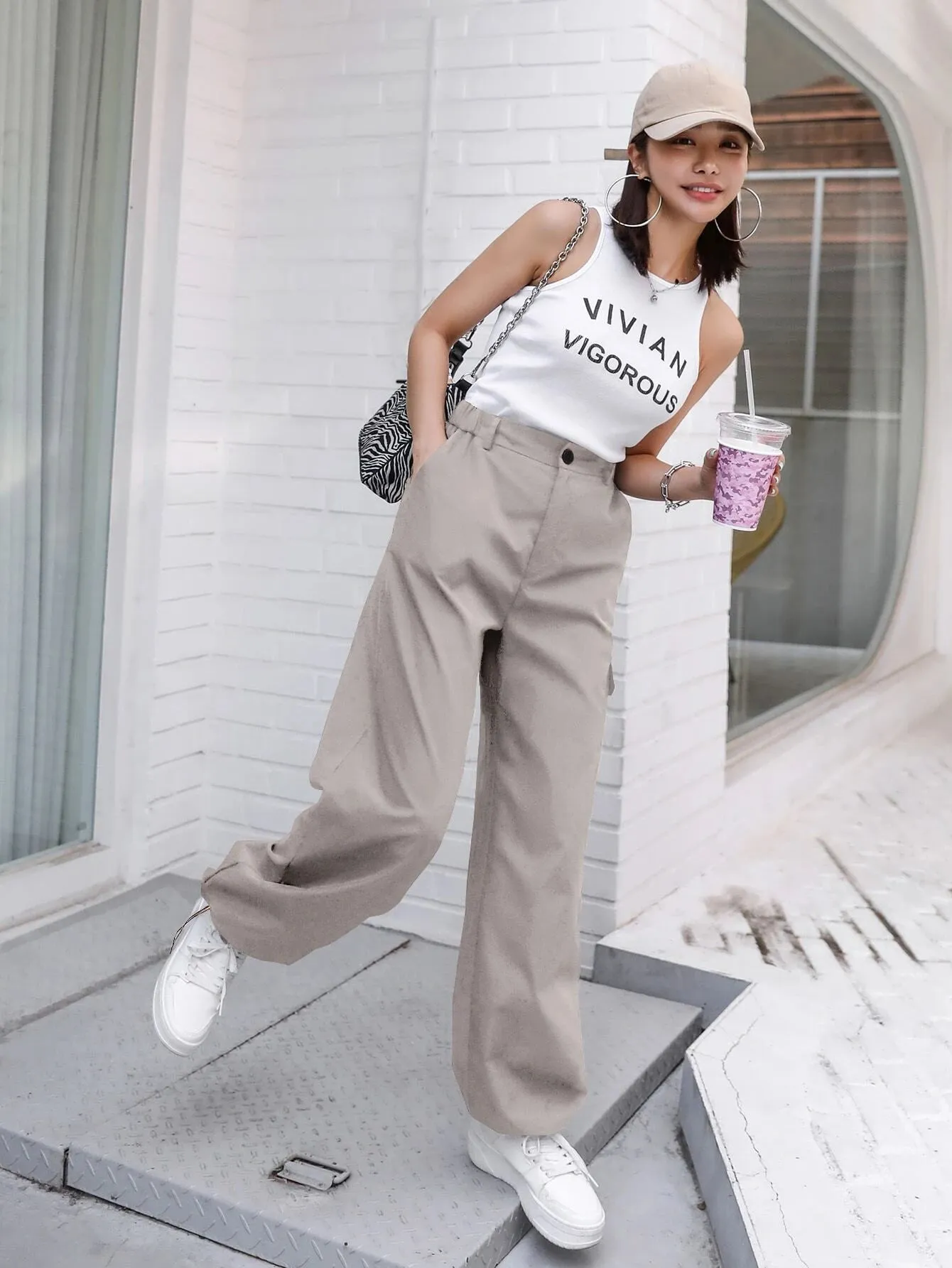 Flap Pocket Drawstring Cargo Pant
