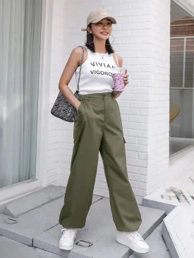 Flap Pocket Drawstring Cargo Pant