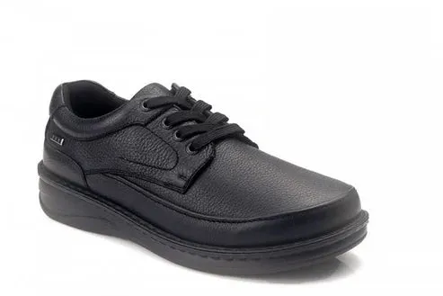 G-Comfort Mens Black Deer Skin Leather Shoes Laced Water Repellent P-3706S