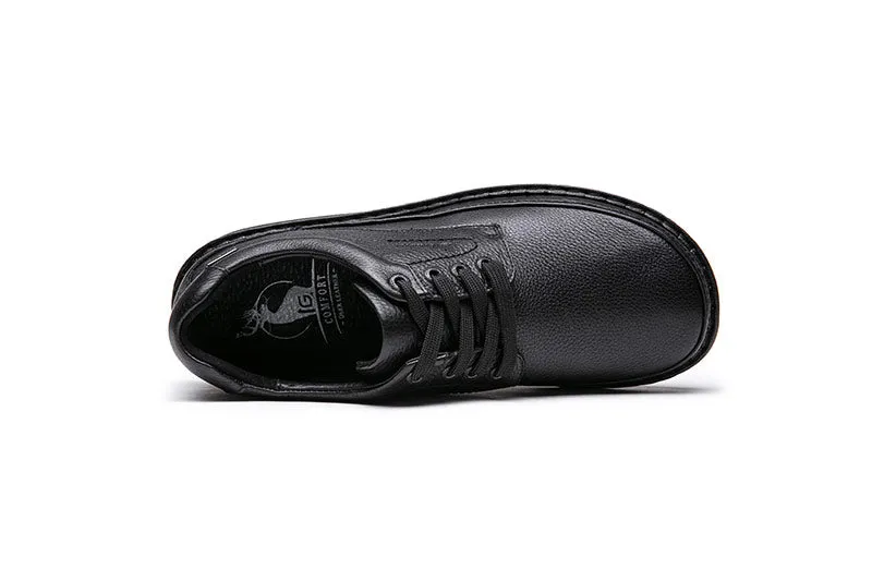 G-Comfort Mens Black Deer Skin Leather Shoes Laced Water Repellent P-3706S