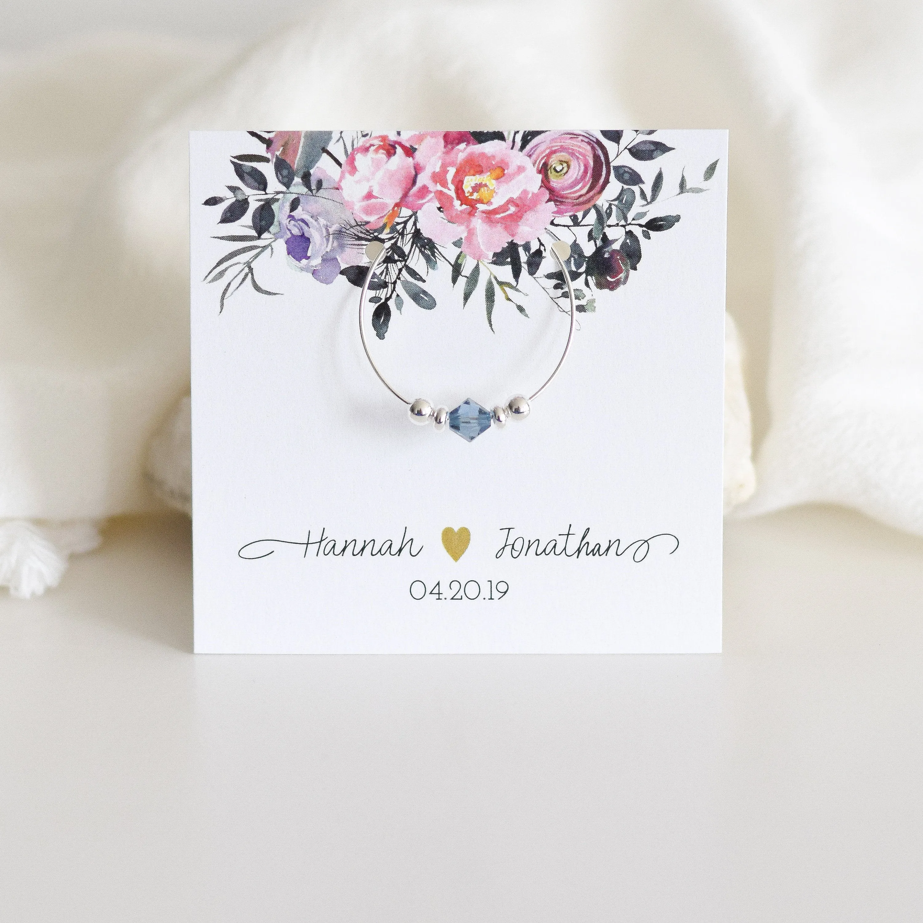 Garden Bachelorette Favors, Swarovski Crystal Wine Charms