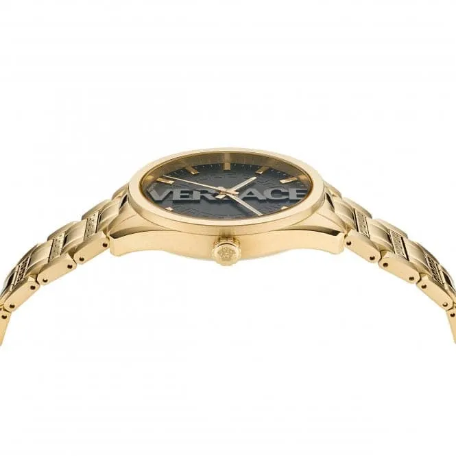 Gents V-Vertical Gold-Tone Grey Watch VE3H00622