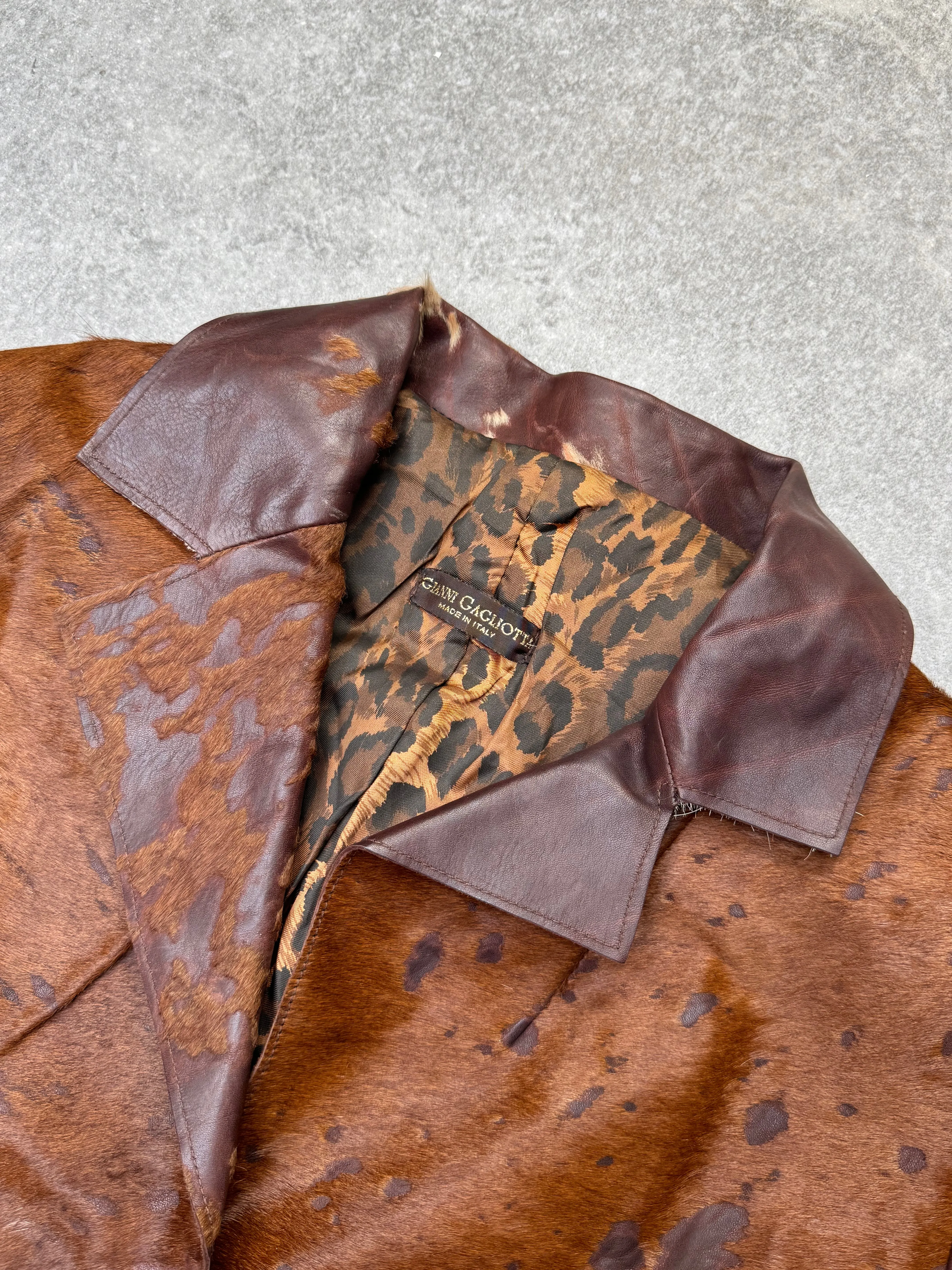 Gianni Cagliotta Brown Cowhide Trench Coat