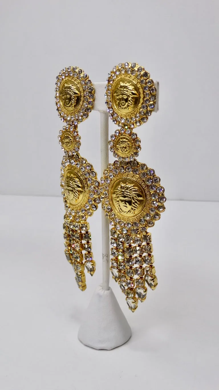 Gianni Versace Medusa Rhinestone Earrings