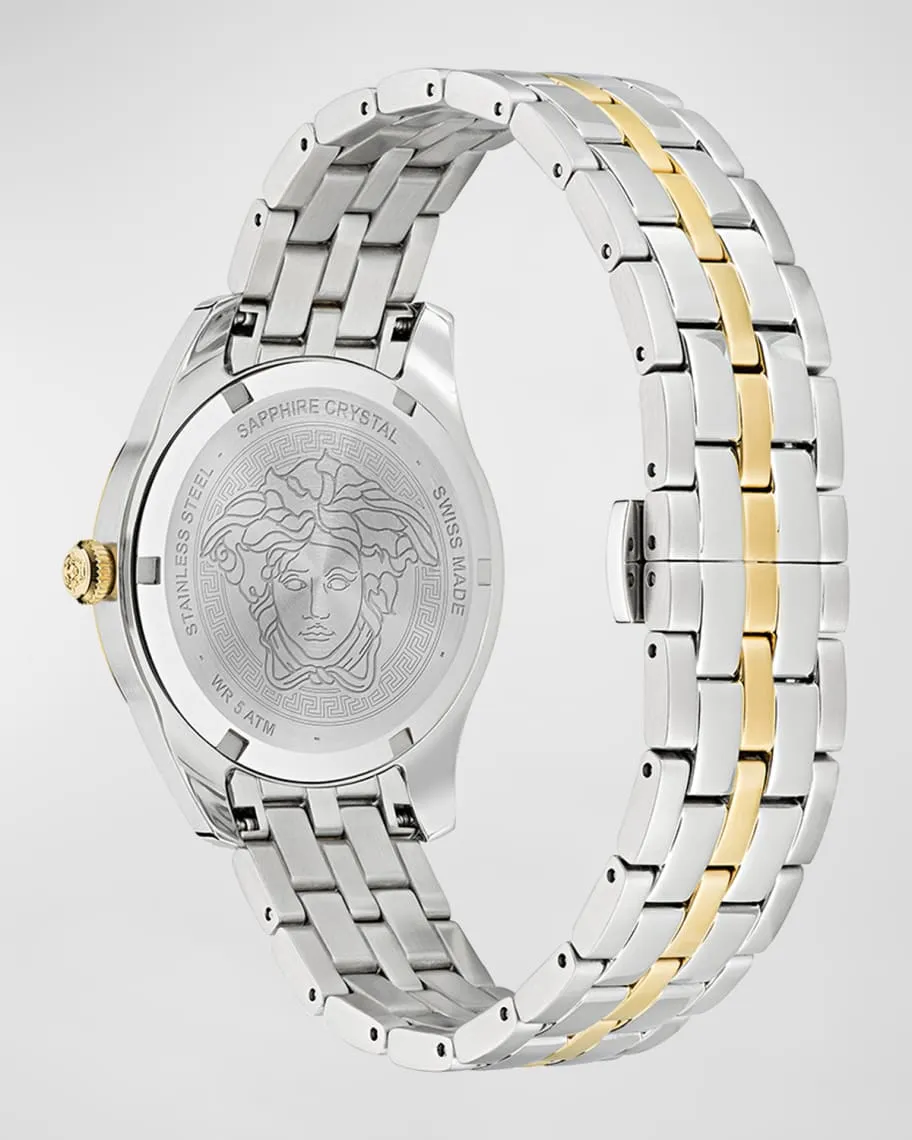 Greca Time 35mm Bracelet Watch, Two Tone Versace