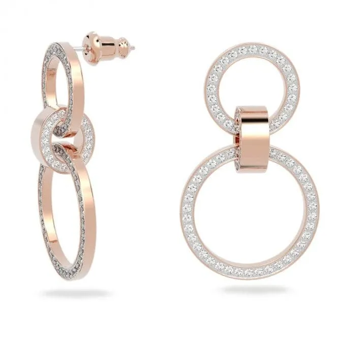 Hollow Hoop White Rose Gold-tone Plated Earrings 5636502