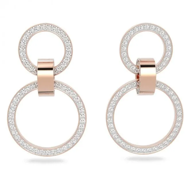 Hollow Hoop White Rose Gold-tone Plated Earrings 5636502