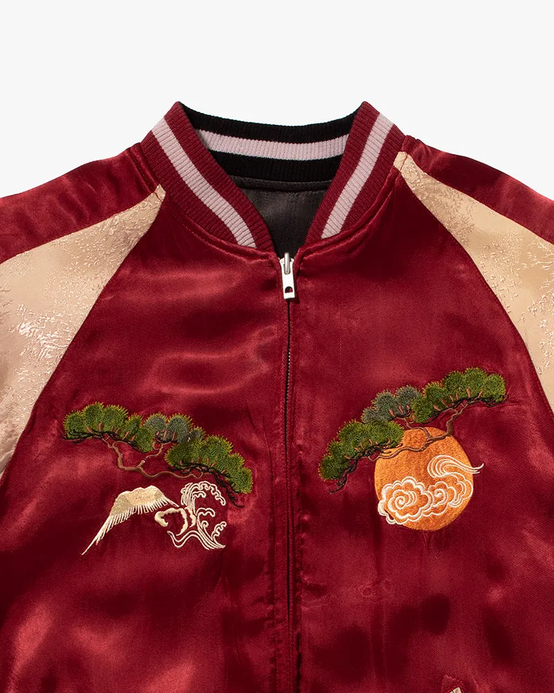 Japanese Repro Souvenir Jacket, Reversible, Red Ebisu and Cranes
