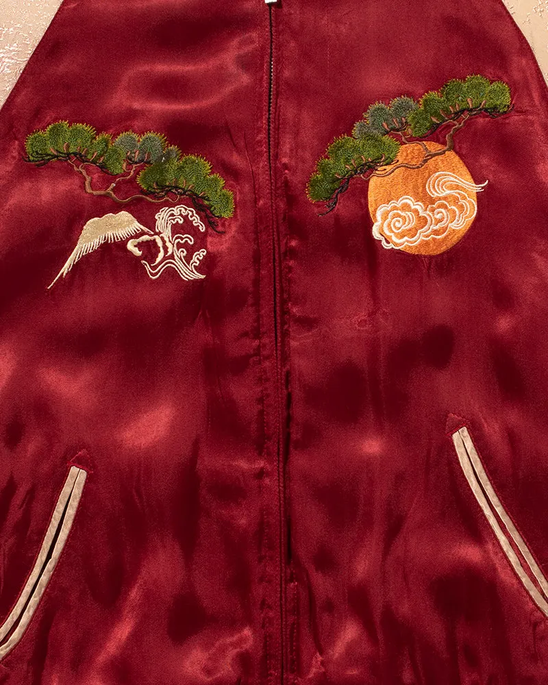 Japanese Repro Souvenir Jacket, Reversible, Red Ebisu and Cranes