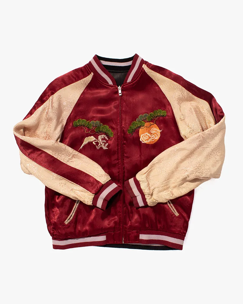 Japanese Repro Souvenir Jacket, Reversible, Red Ebisu and Cranes