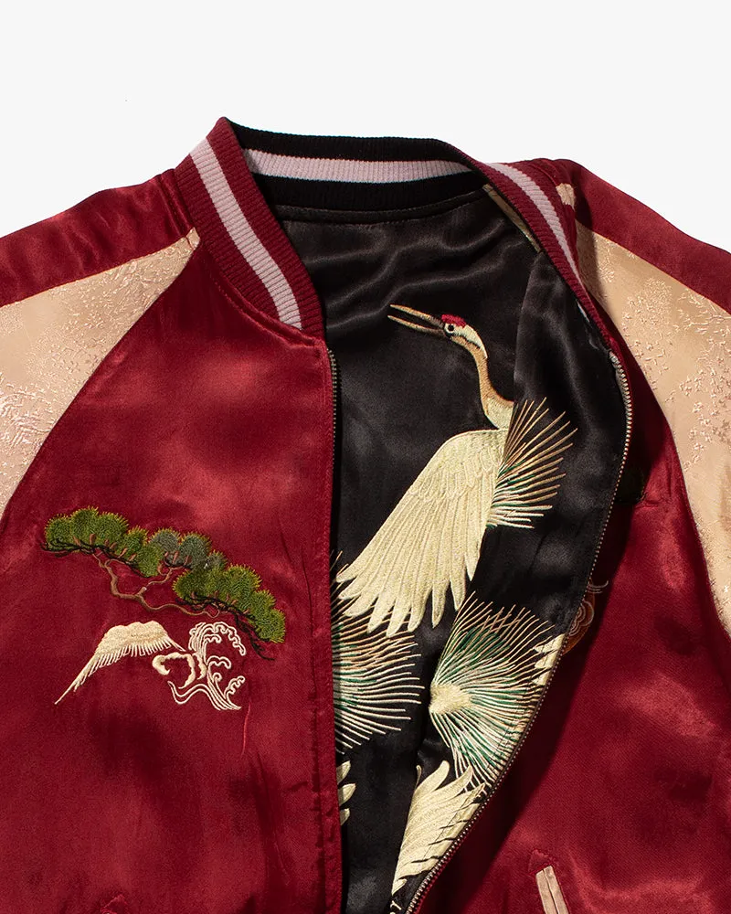 Japanese Repro Souvenir Jacket, Reversible, Red Ebisu and Cranes
