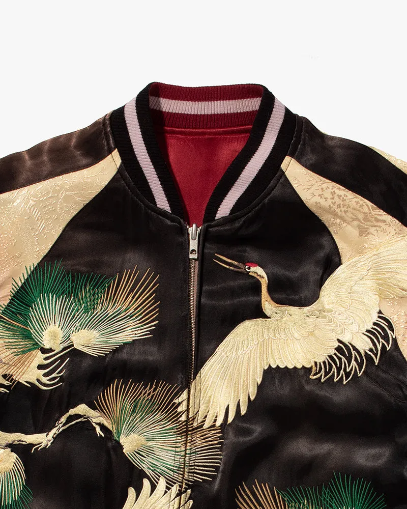 Japanese Repro Souvenir Jacket, Reversible, Red Ebisu and Cranes