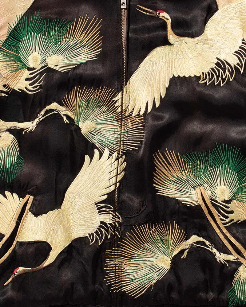 Japanese Repro Souvenir Jacket, Reversible, Red Ebisu and Cranes