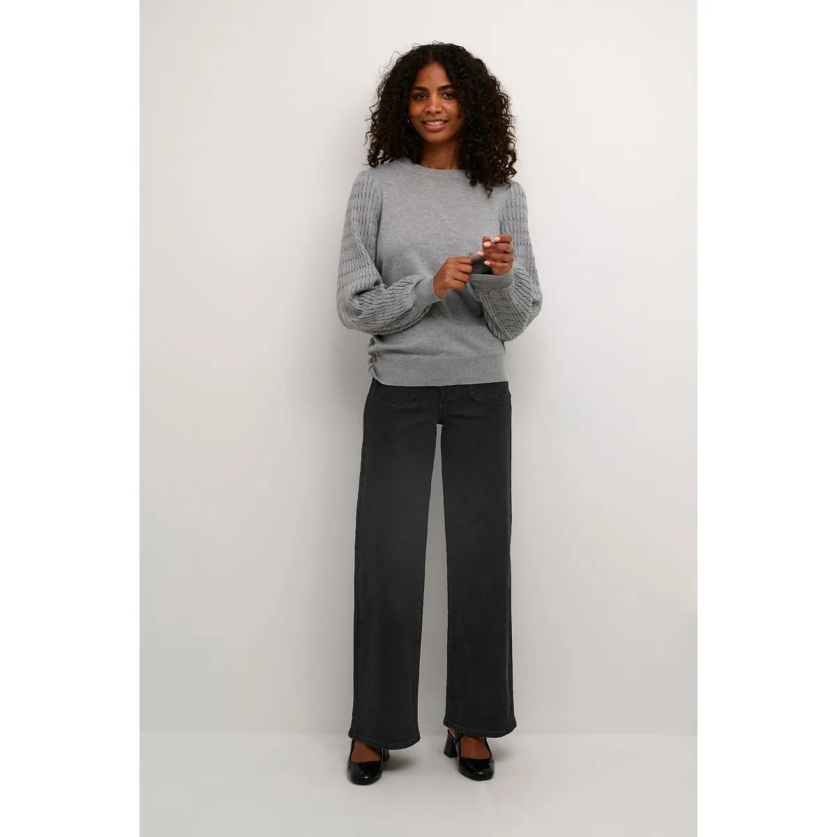 Karla HW Wide Jeans Black Deep