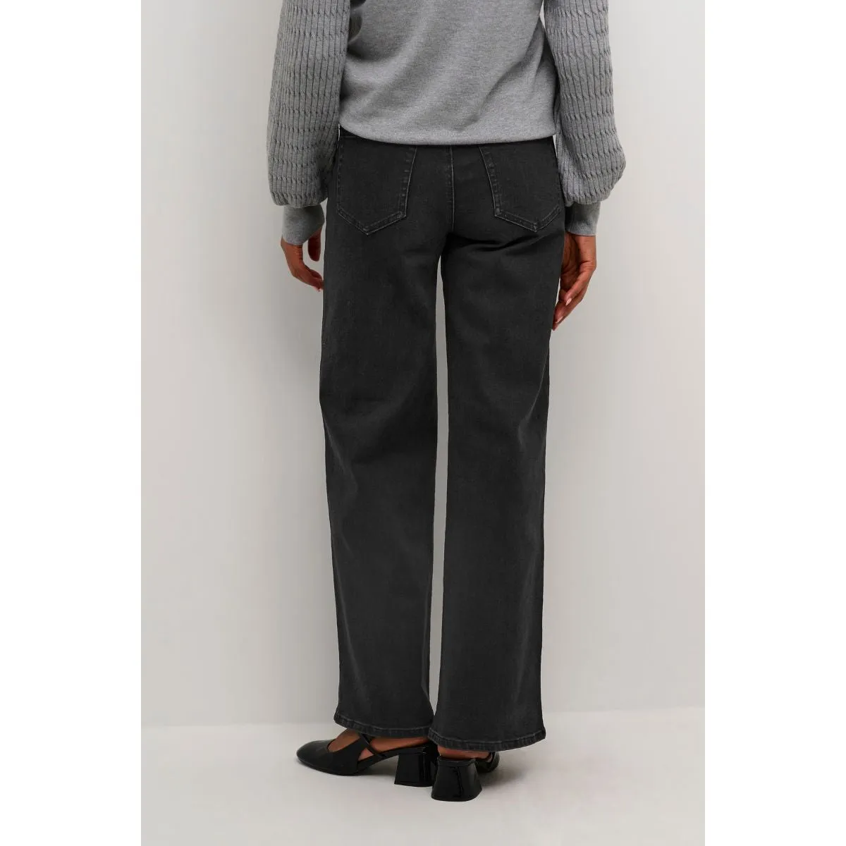 Karla HW Wide Jeans Black Deep