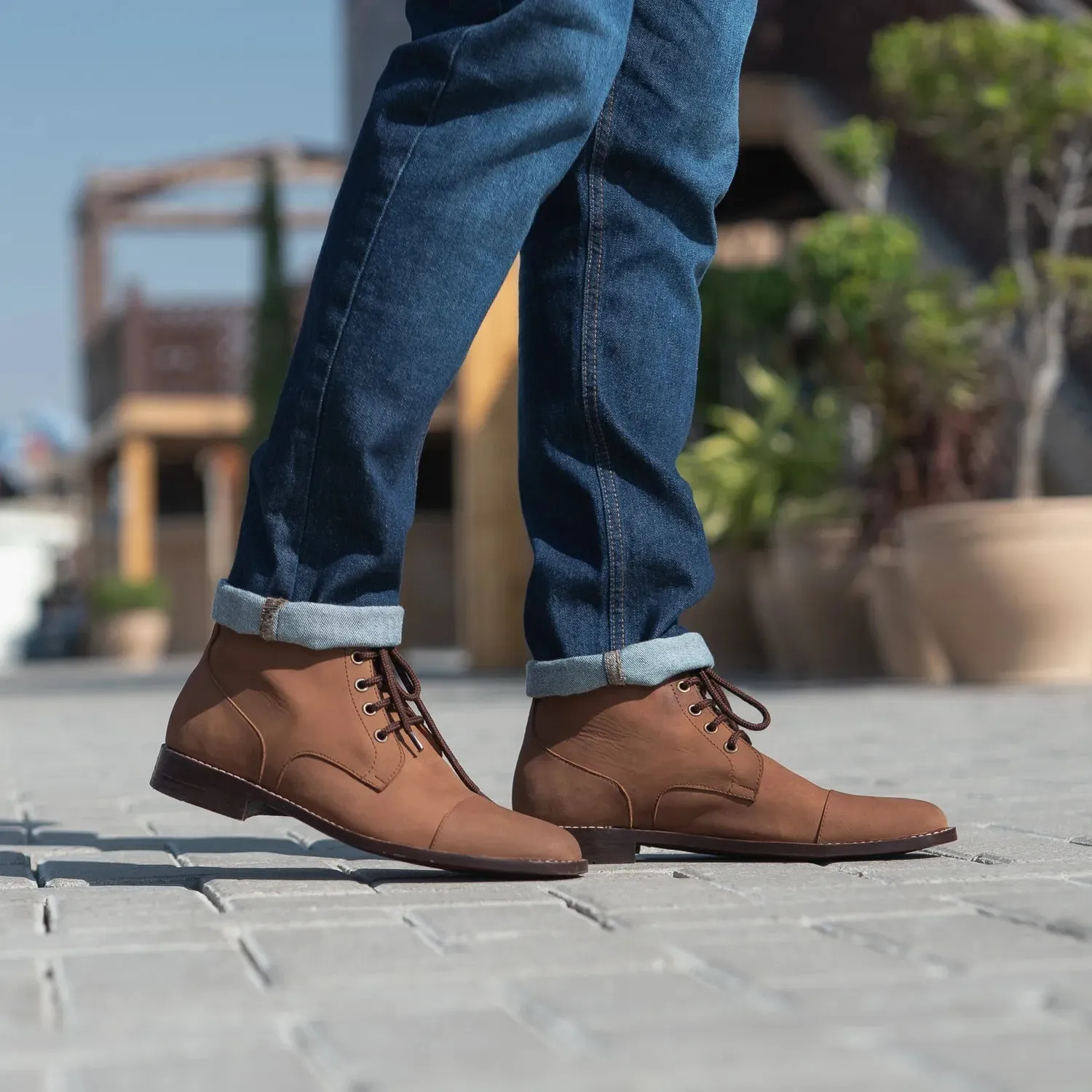 Knight Derby Oil Pull-up Brown Leather Boots