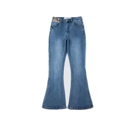 Light Blue Jeans with Snake Patch