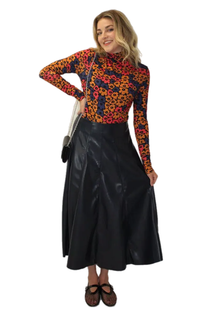 M Leatherette Maxi Skirt