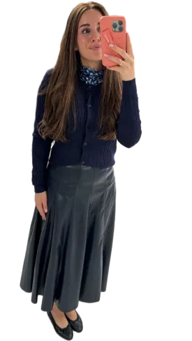 M Leatherette Maxi Skirt