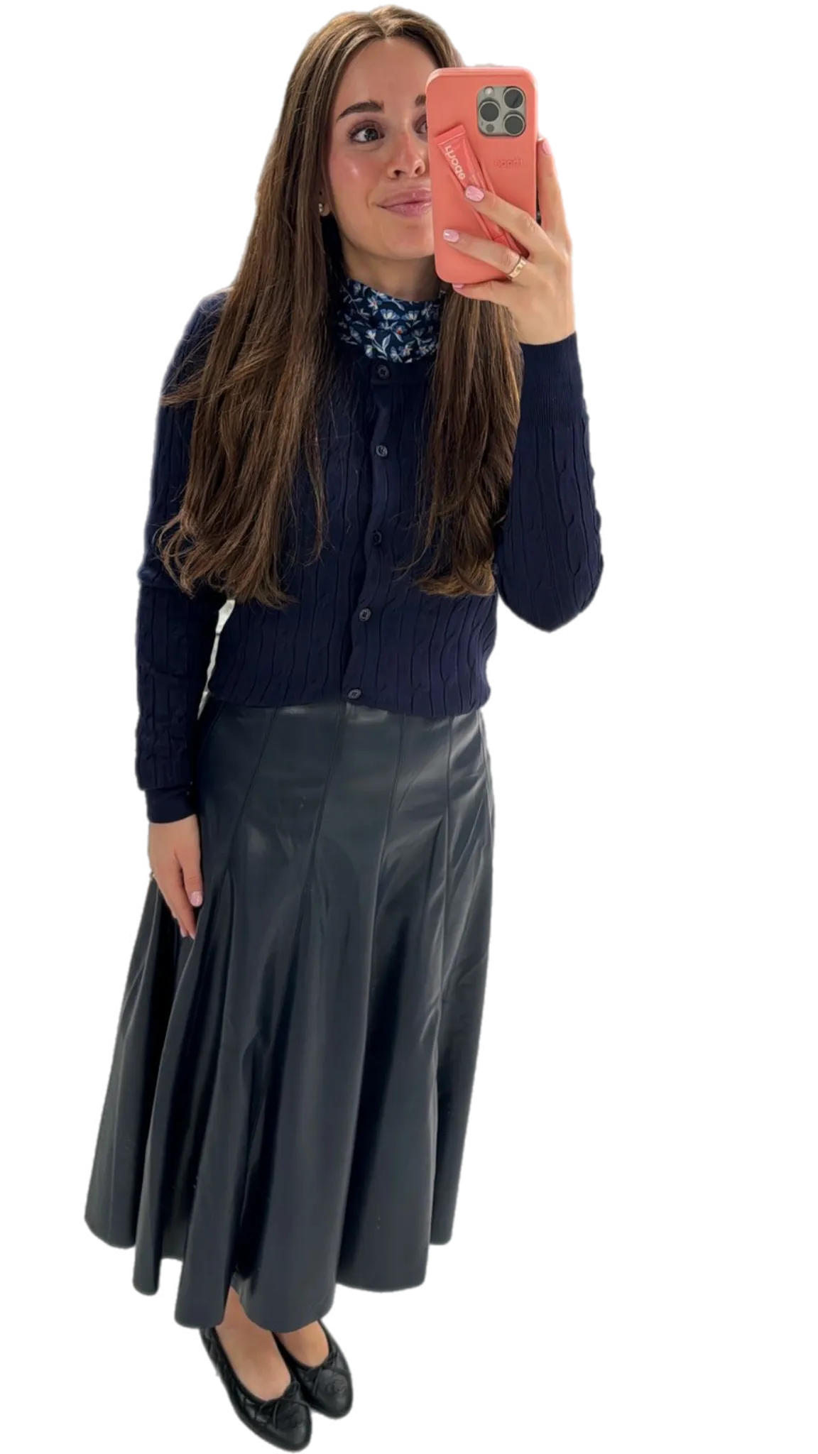 M Leatherette Maxi Skirt