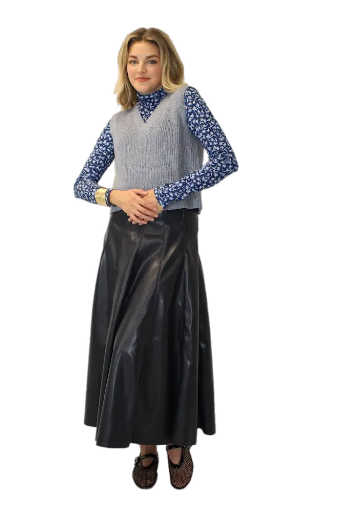 M Leatherette Maxi Skirt