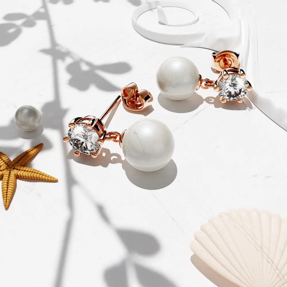 Margaux Drop Earrings Embellished with SWAROVSKI crystals and Pearls