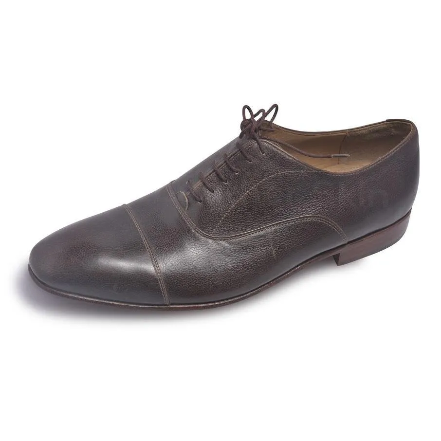 Men Brown Laces Genuine Leather Shoes with Pattern