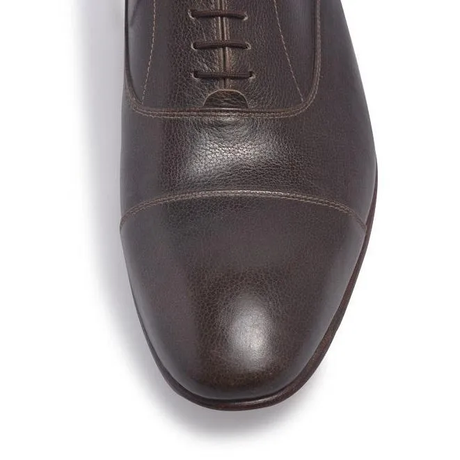 Men Brown Laces Genuine Leather Shoes with Pattern