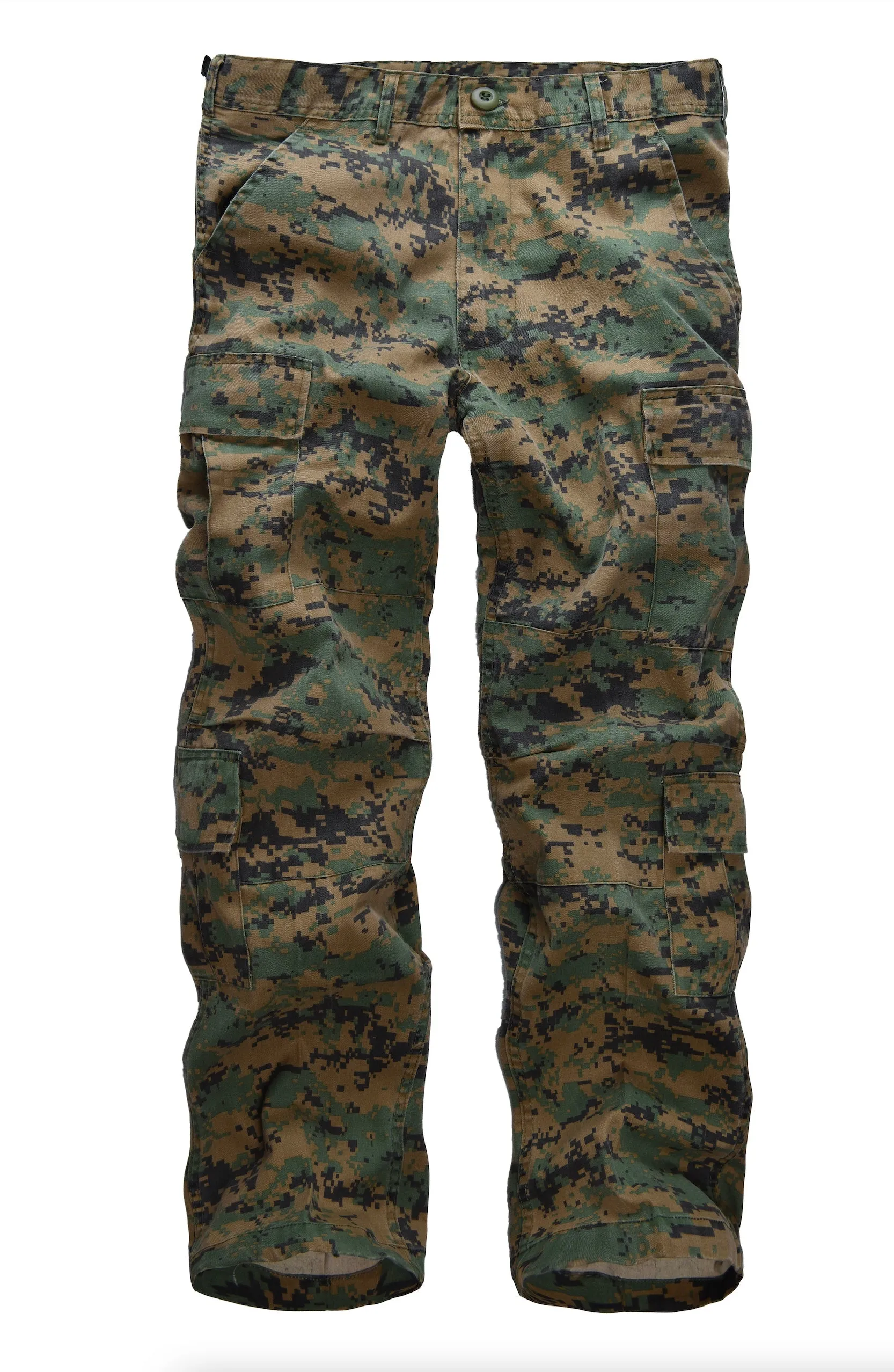 Mens Casual Paratrooper Camouflage Cargo Pants - Stone Washed