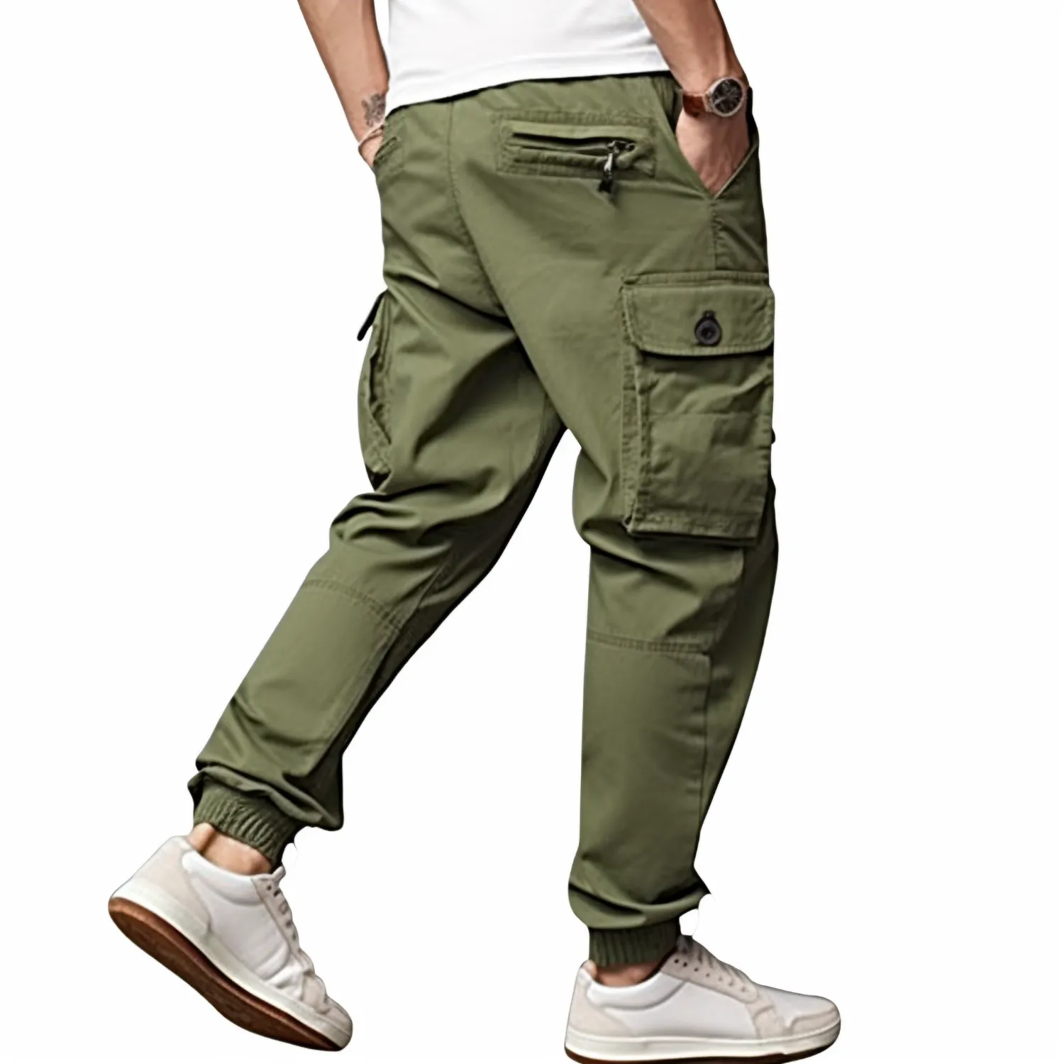 Mens Hiking Outdoor Cargo Pants Lightweight Quick Dry Multiple Pockets Waterproof