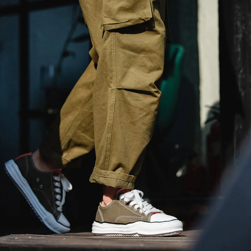 Men's Low-Top Dissolving Deformation Sole Canvas Shoes