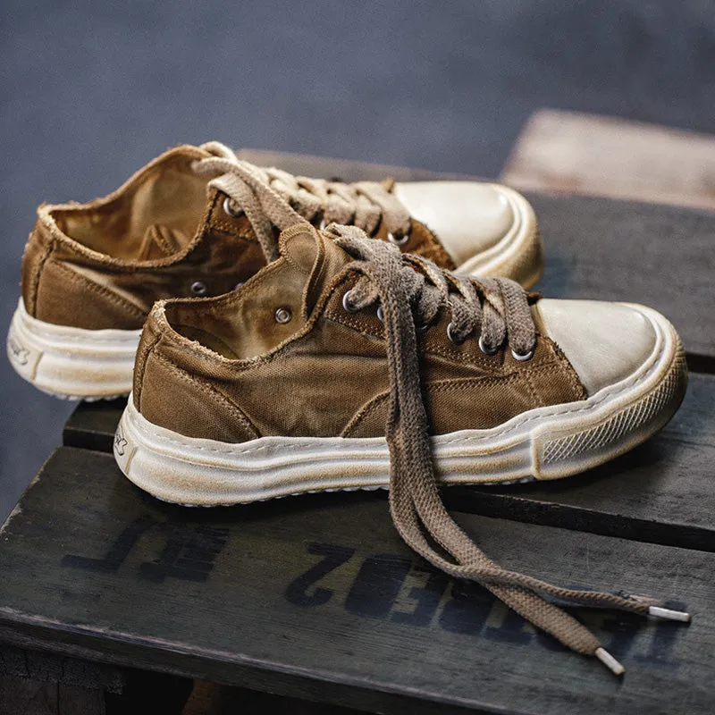 Men's Low-Top Dissolving Deformation Sole Canvas Shoes