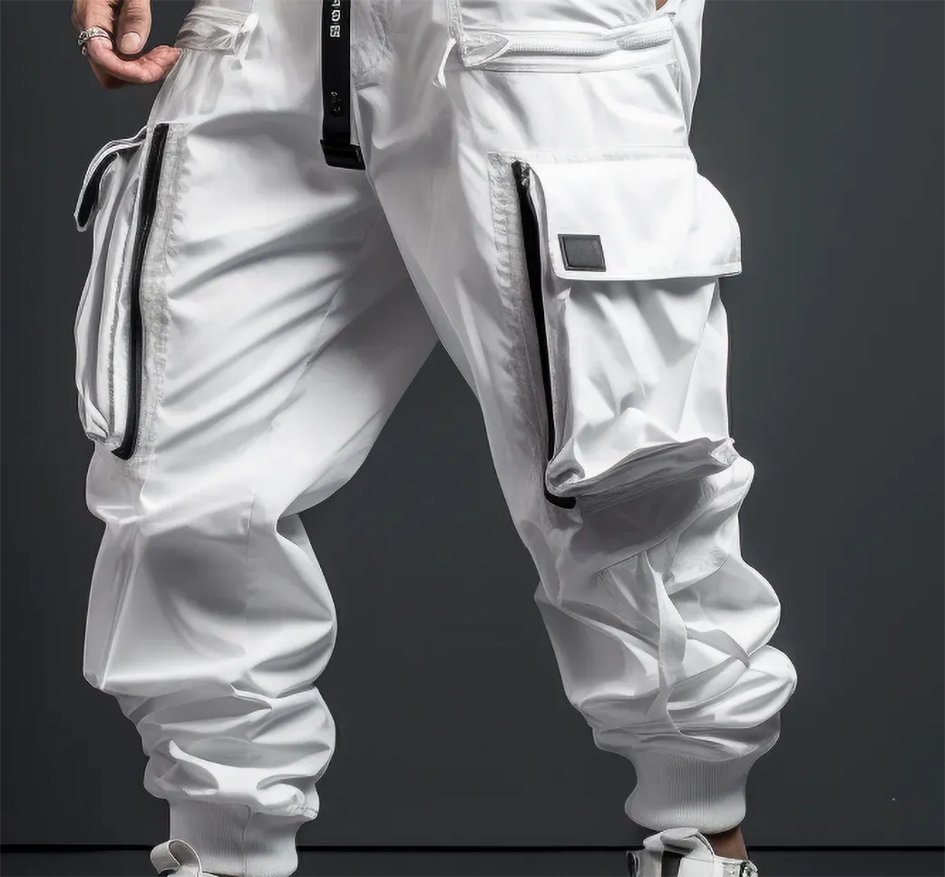 Men's Straight City Tactical Cargo Pants Multiple Pockets Techwear