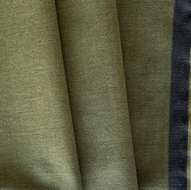 Mid-Weight Moss Green & Black Stretch Cotton Denim Twill (Made in Italy)