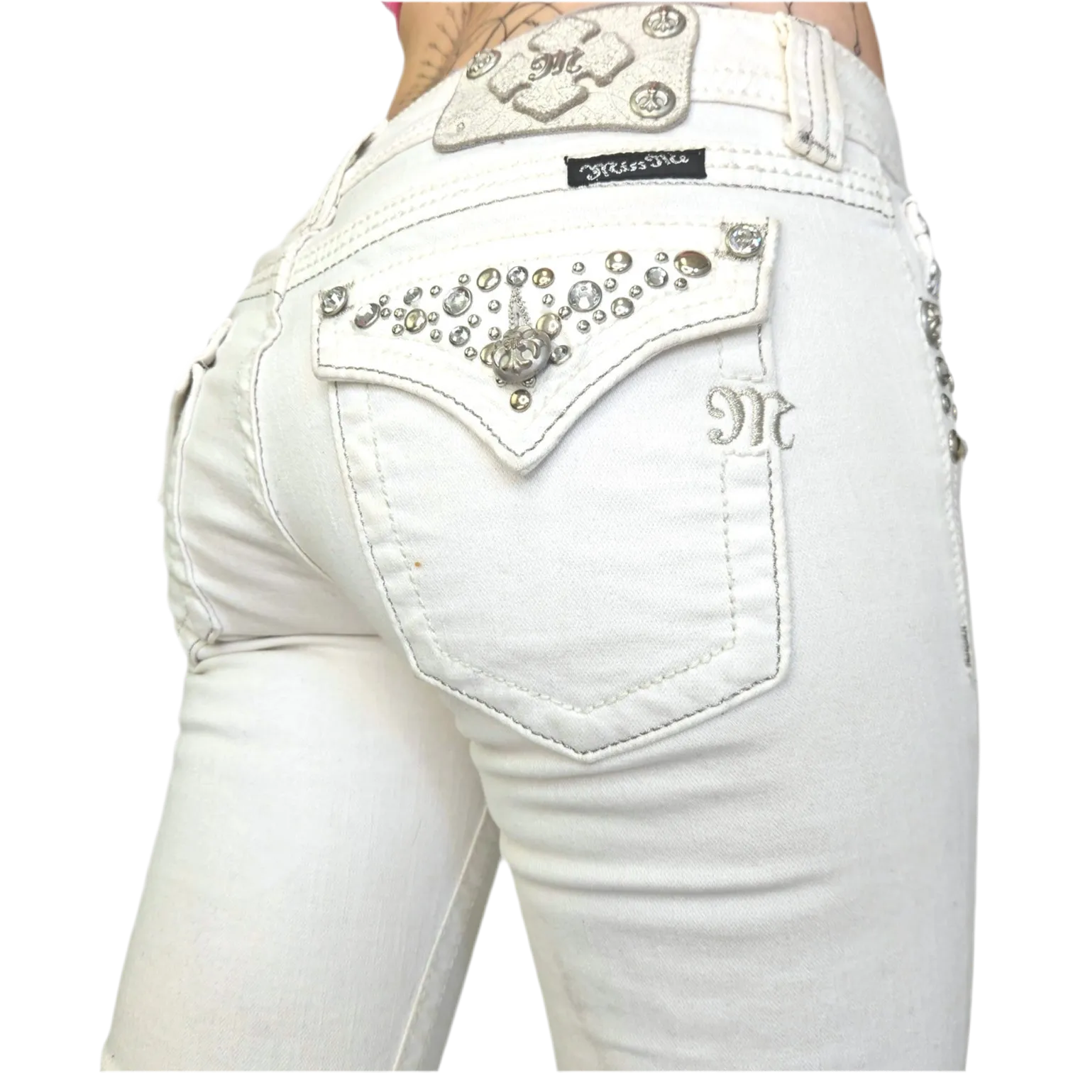 Miss Me White Bootcut Jeans (S)