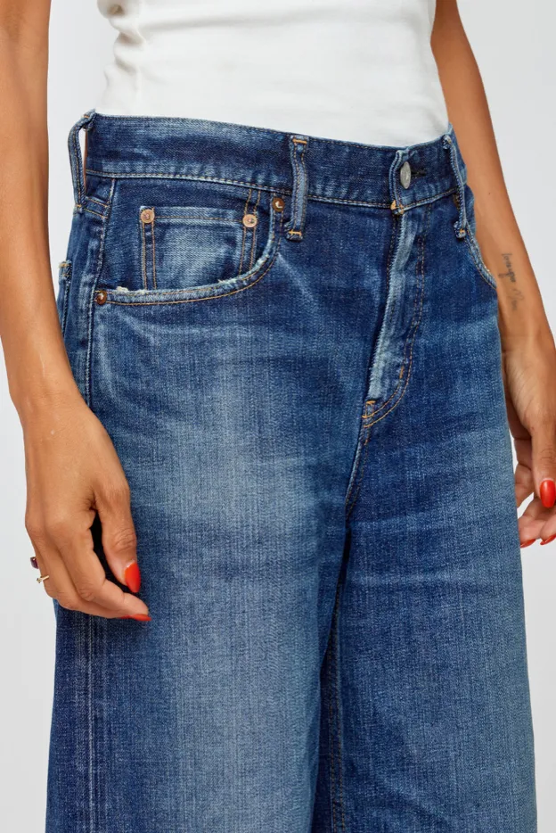 Moussy Dumbo Super Wide Pants in Dark Blue