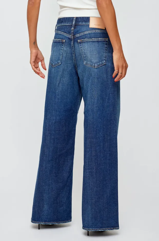 Moussy Dumbo Super Wide Pants in Dark Blue