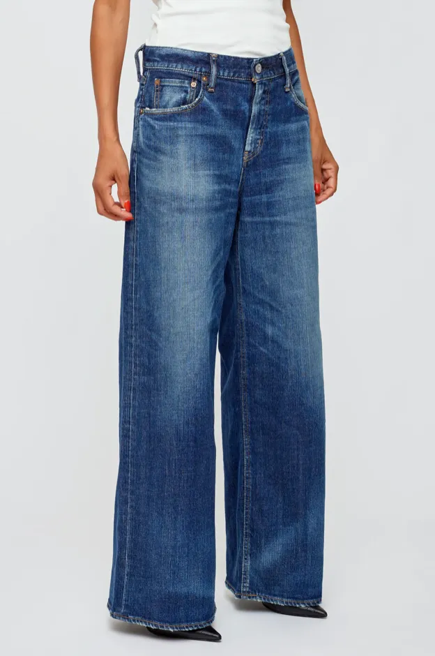 Moussy Dumbo Super Wide Pants in Dark Blue