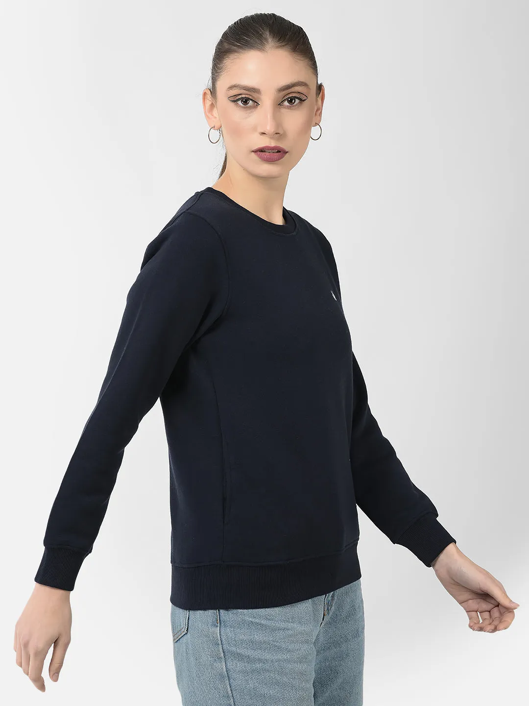 Navy Blue Brand Logo Sweatshirt
