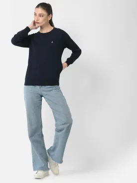 Navy Blue Brand Logo Sweatshirt
