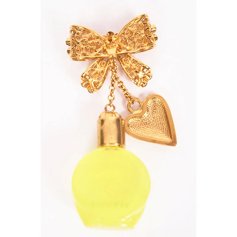 NEW $1,195 VERSACE RUNWAY Yellow Glass MEDUSA PERFUME BOTTLE Bow Drop EARRINGS