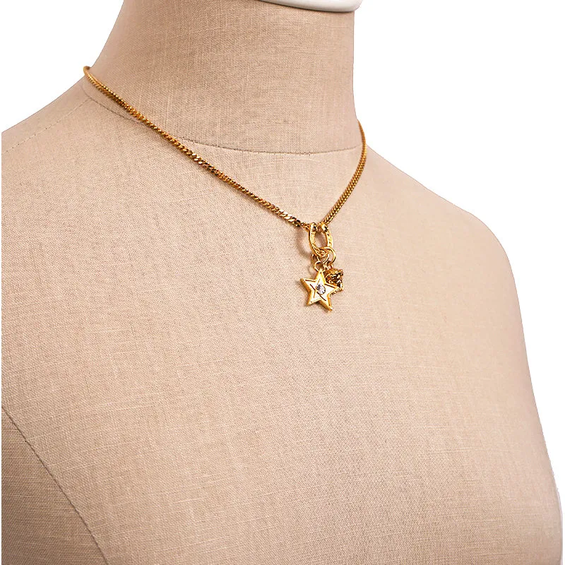 NEW $650 VERSACE RUNWAY Tribute WESTERN HORSESHOE MEDUSA LOGO Charm NECKLACE NIB