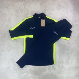 Nike Academy Drill Half Zip/ Pants Tracksuit Set Obsidian/ Volt