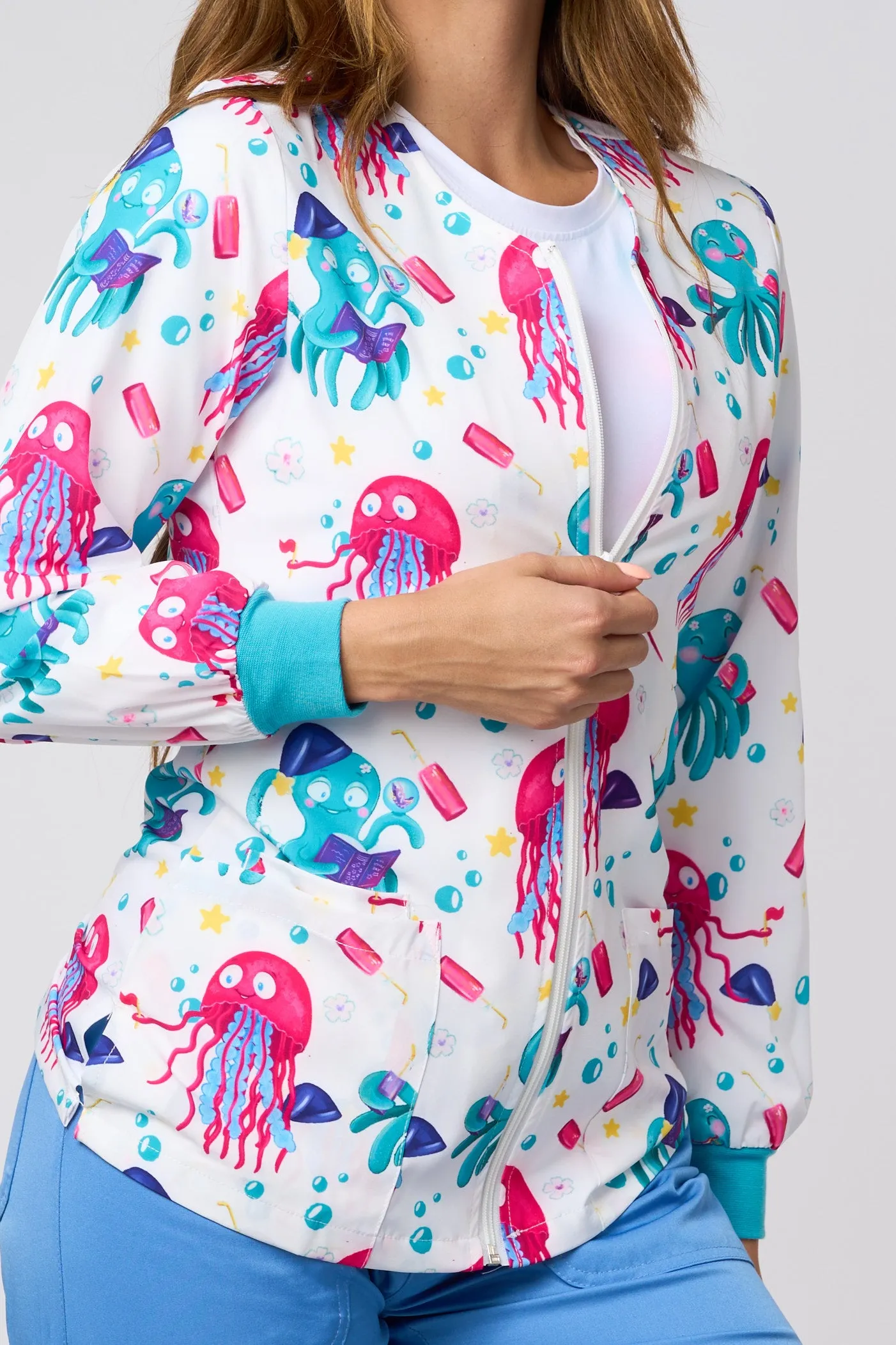 OCTOPUS JELLYFISH WHITE-PRINTED JACKETS