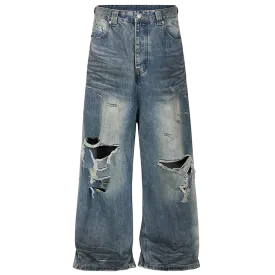 'Opifex' Distressed Wide Leg Baggy Denim Jeans