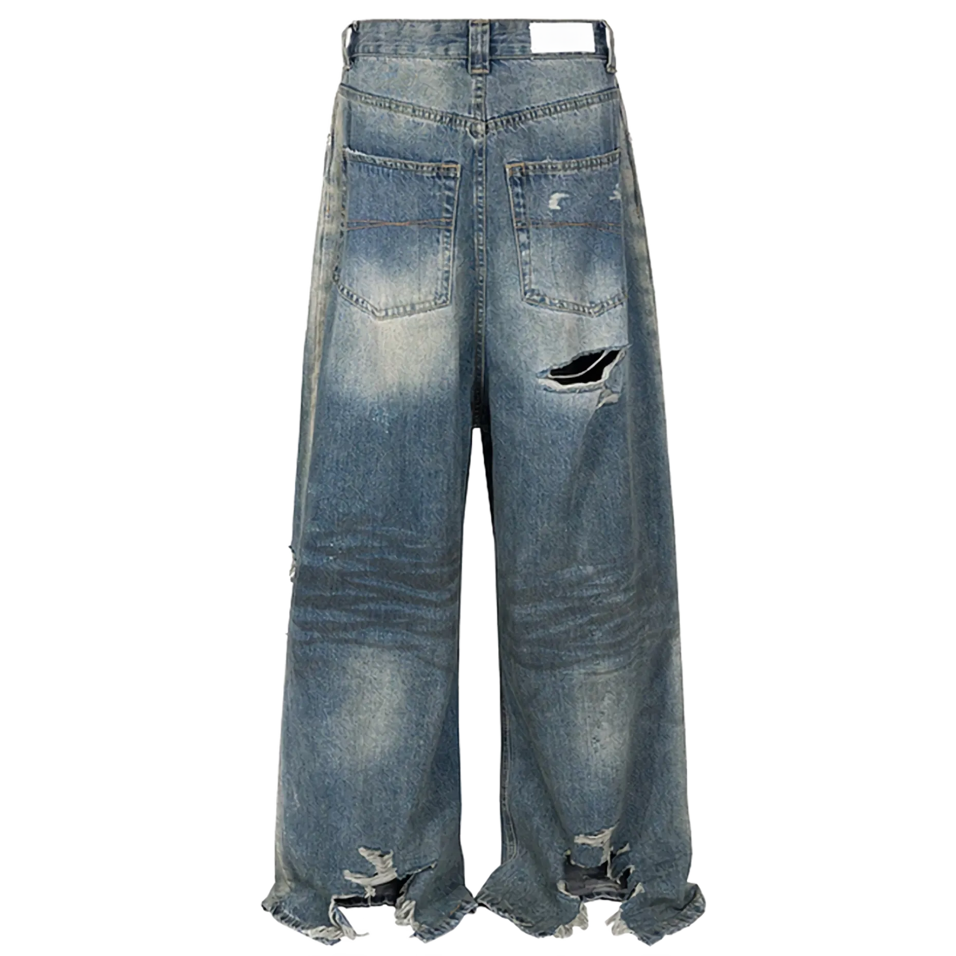 'Opifex' Distressed Wide Leg Baggy Denim Jeans