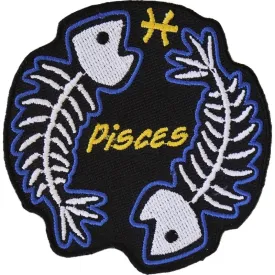 Pisces Skull Zodiac Sign Patch